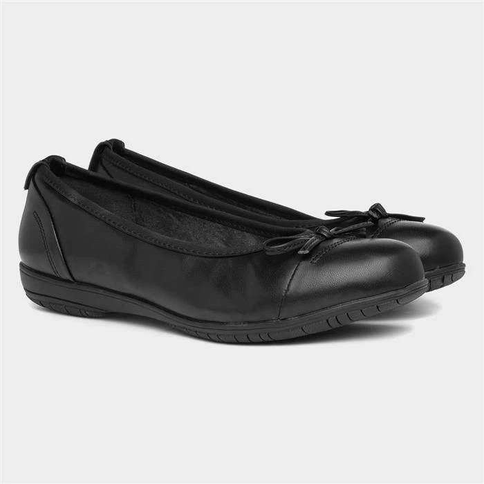 Jana Softline Womens Black Ballerina Shoe - Image 5
