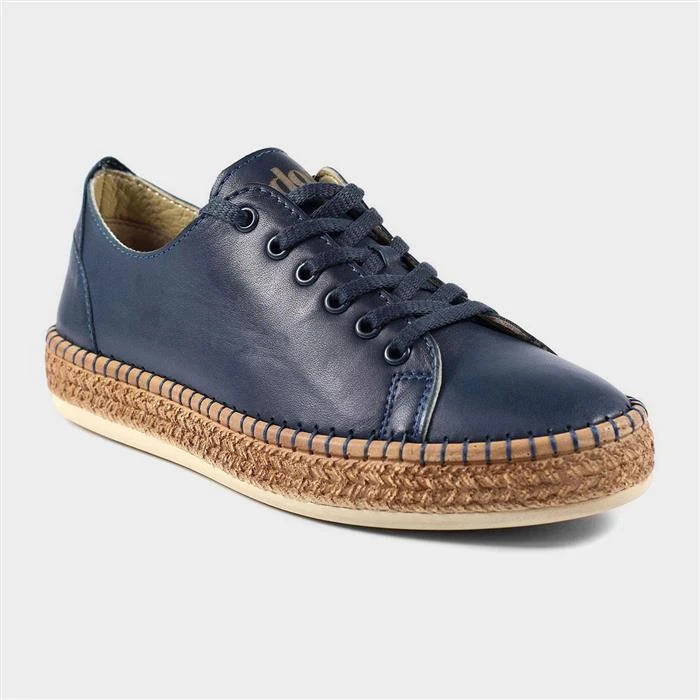 Lazy Dogz Malden Womens Blue Leather Shoe - Image 2