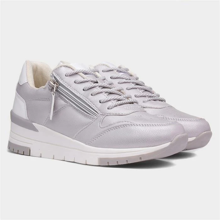 Lilley & Skinner Court Womens Silver Trainers - Image 5