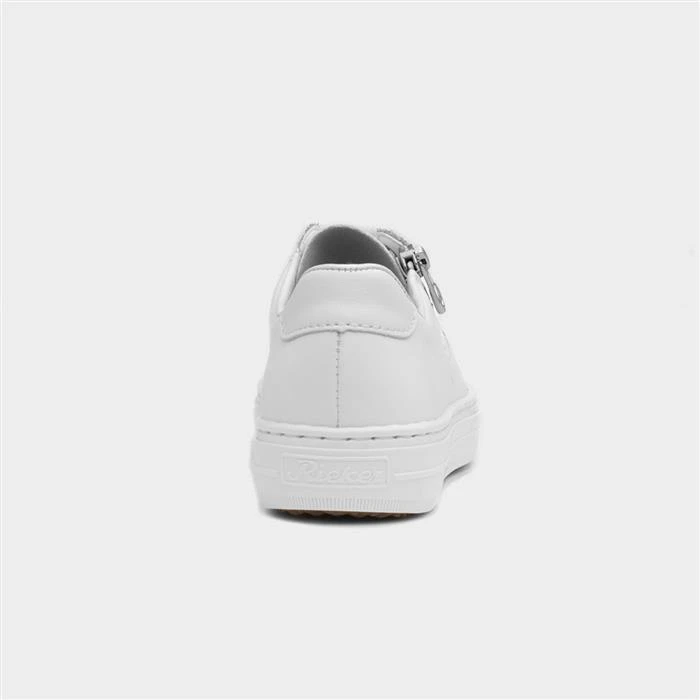 Rieker Womens White Leather Casual Shoe - Image 3