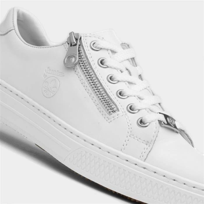 Rieker Womens White Leather Casual Shoe - Image 4