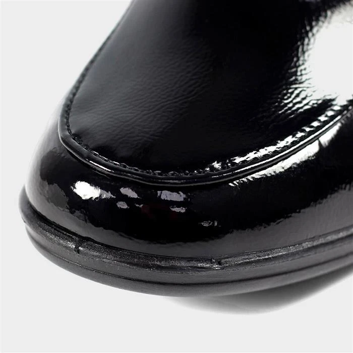 Lunar Elsbeth Womens Black Patent Slip On Shoe - Image 3