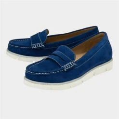 Lotus Asher Womens Blue Suede Loafer
