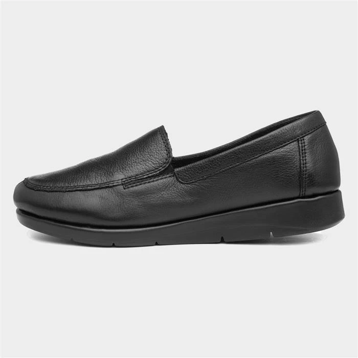 Comfy Steps Womens Black Leather Slip On Loafer - Image 2