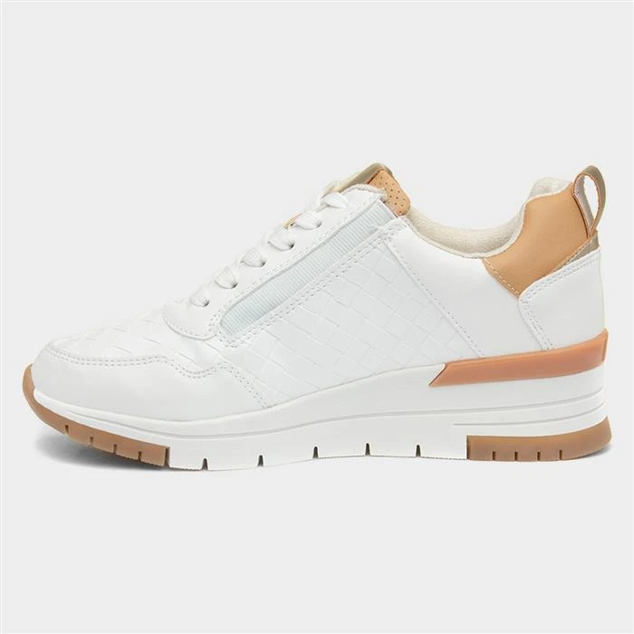 Sprox Womens White Lace Up Wedge Shoe - Image 2