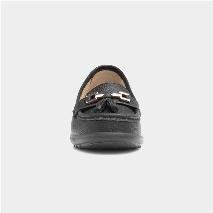 Cushion Walk Molly Womens Black Wedge Loafer