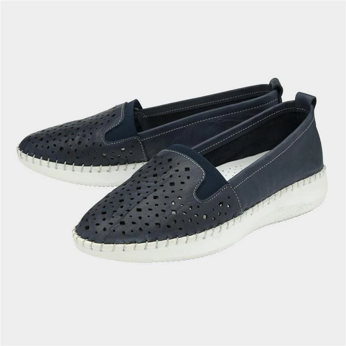 Lotus Francesca Womens Navy Slip On Shoes