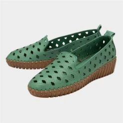 Lotus Karson Womens Green Leather Shoe