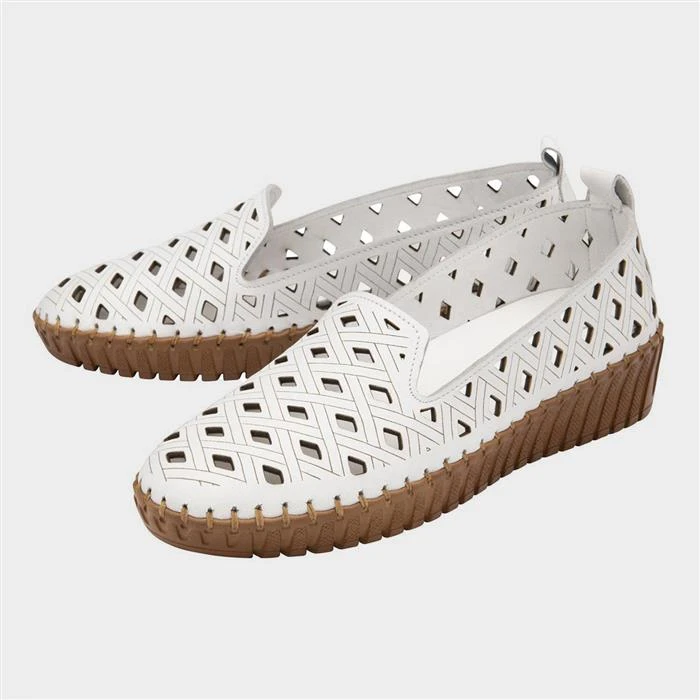 Lotus Karson Womens White Leather Shoe