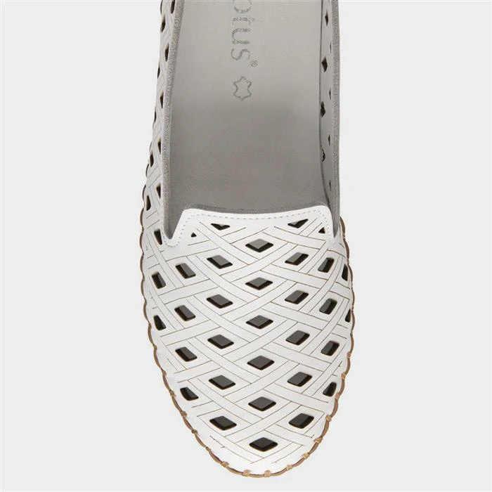 Lotus Karson Womens White Leather Shoe - Image 3