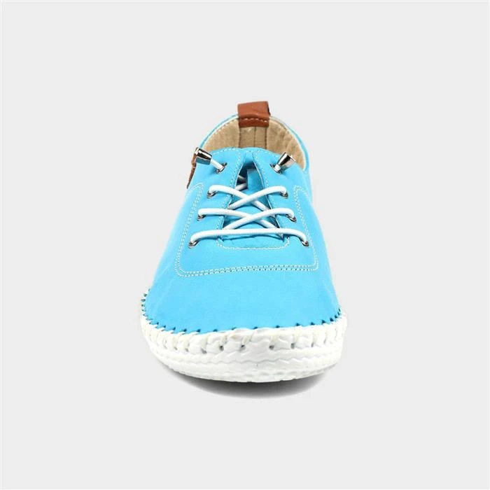 Lunar St Ives Womens Turquoise Leather Shoe