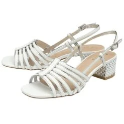 Lotus Cheryl Womens White Strappy Heel
