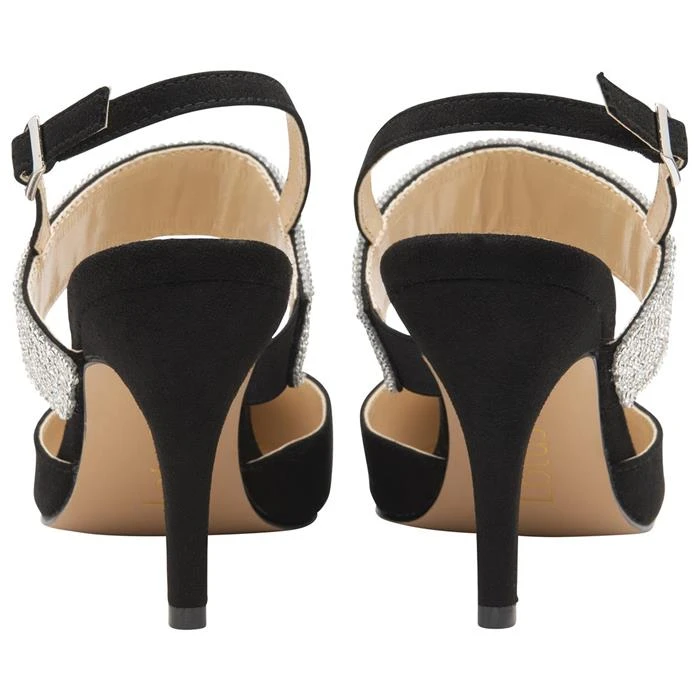 Lotus Voilette Womens Black Diamante Heel - Image 2