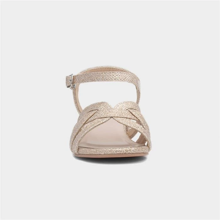 Lilley Womens Gold Glitter Heeled Sandal