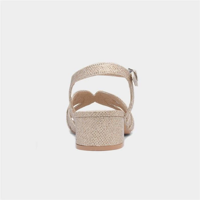Lilley Womens Gold Glitter Heeled Sandal - Image 3
