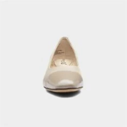 Caprice Womens Beige Leather Patent Court Shoe