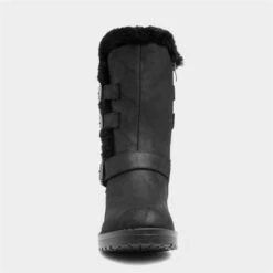 Lilley Womens Black Buckle Calf Boot