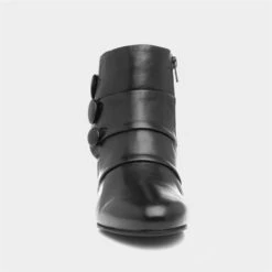 Lotus Prancer Womens Black Leather Heeled Boot