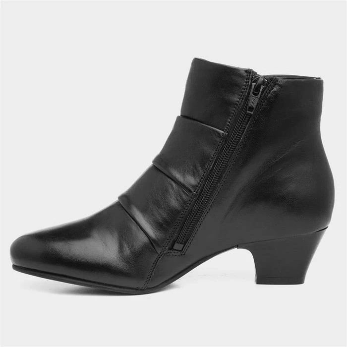 Lotus Prancer Womens Black Leather Heeled Boot - Image 2