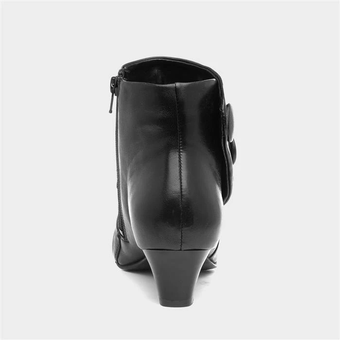 Lotus Prancer Womens Black Leather Heeled Boot - Image 3