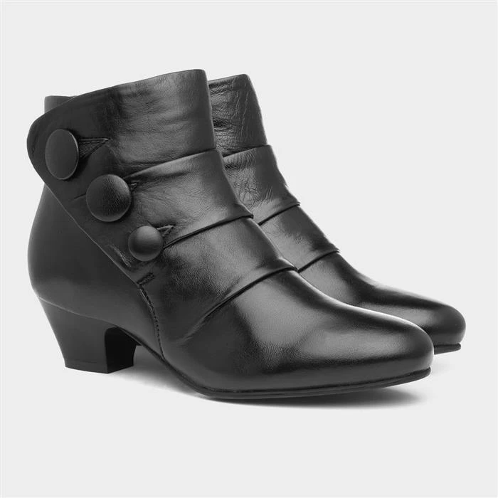 Lotus Prancer Womens Black Leather Heeled Boot - Image 5