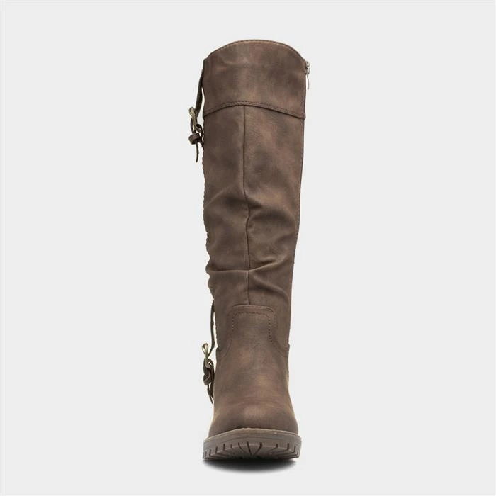 Lilley & Skinner Brown Heeled Calf Buckled Boot