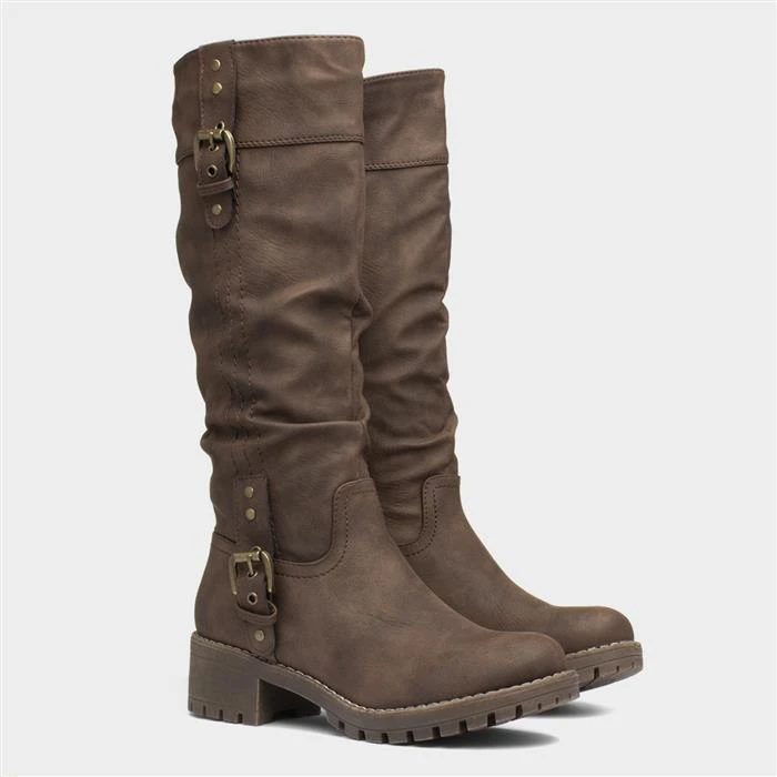 Lilley & Skinner Brown Heeled Calf Buckled Boot - Image 5