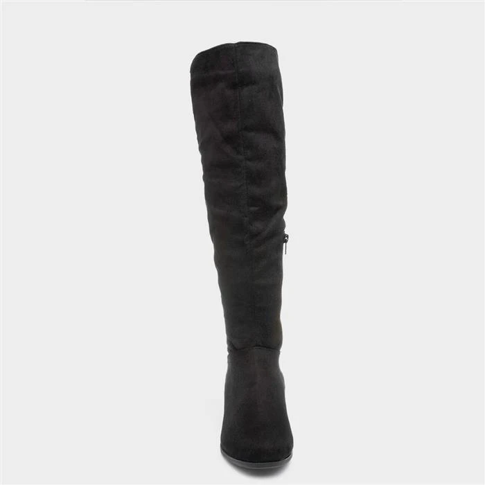 Lilley Maci Womens Black Knee High Tassel Boots