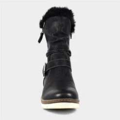 Lunar Sierra Womens Black Faux Fur Boots