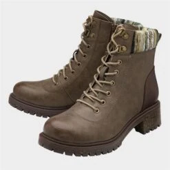 Lotus Hickory Womens Taupe Brown Ankle Boot