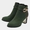 Lotus Autumn Womens Green Heeled Ankle Boot