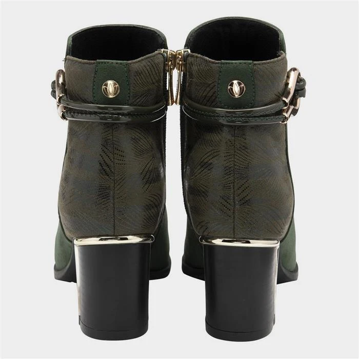 Lotus Autumn Womens Green Heeled Ankle Boot - Image 2