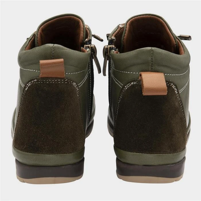 Lotus Frida Womens Khaki Tan Leather Ankle Boot - Image 2