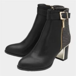 Lotus Monica Womens Black Heeled Ankle Boot