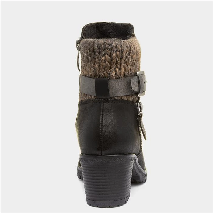 Relife Tracey Womens Black Heeled Boot - Image 3