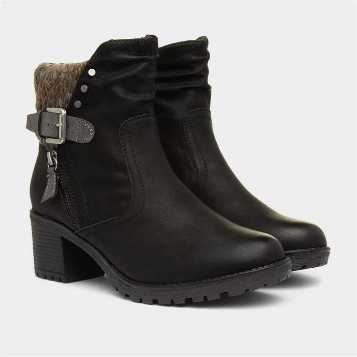 Relife Tracey Womens Black Heeled Boot - Image 5