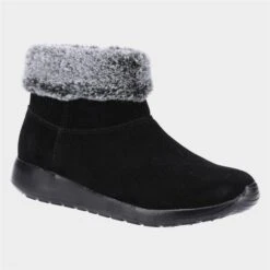 Hush Puppies Lollie Womens Black Suede Ankle Boot