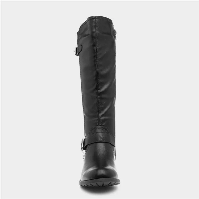 Lilley Marcy Womens Black Riding Boot With Buckles