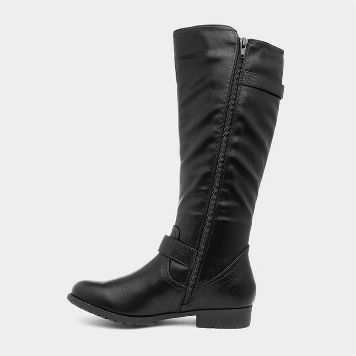 Lilley Marcy Womens Black Riding Boot With Buckles - Image 2