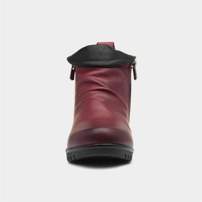 Lotus Cordelia Womens Bordeaux Leather Ankle Boot