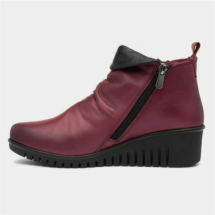 Lotus Cordelia Womens Bordeaux Leather Ankle Boot - Image 2