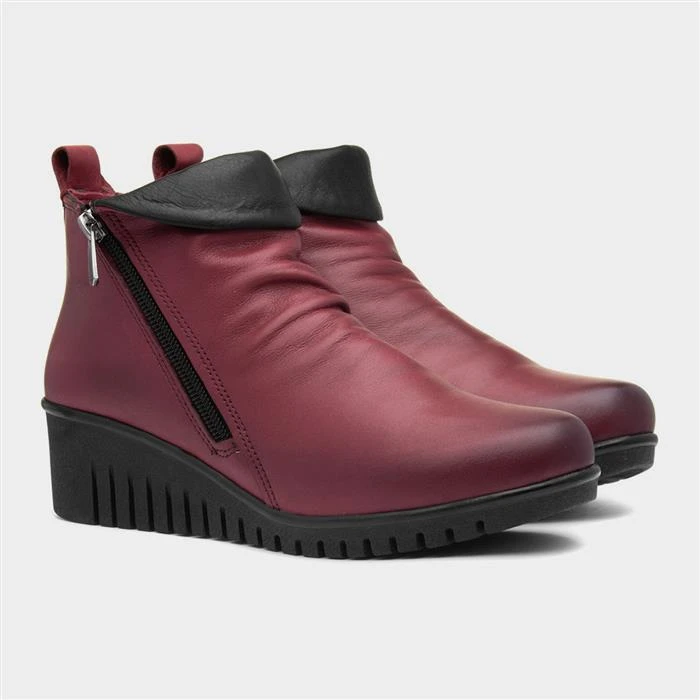 Lotus Cordelia Womens Bordeaux Leather Ankle Boot - Image 5