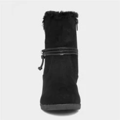 Sprox Womens Black Wedged Boot