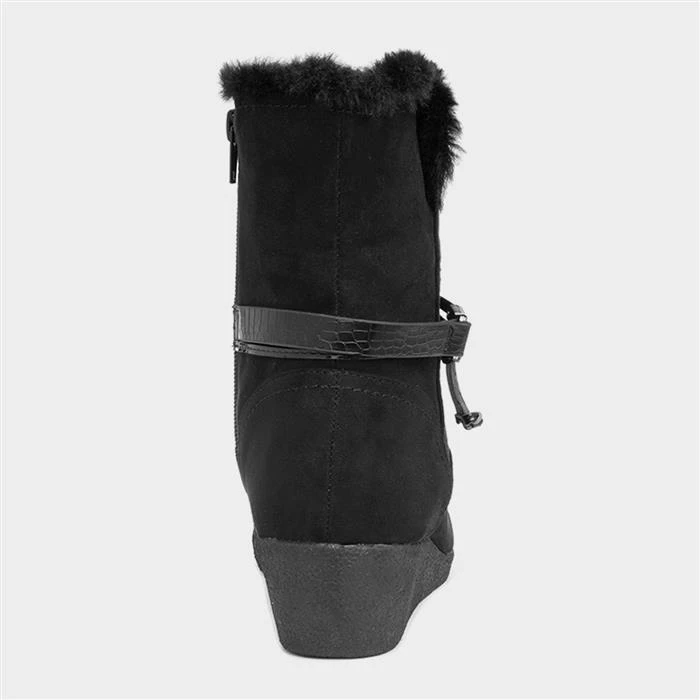 Sprox Womens Black Wedged Boot - Image 3