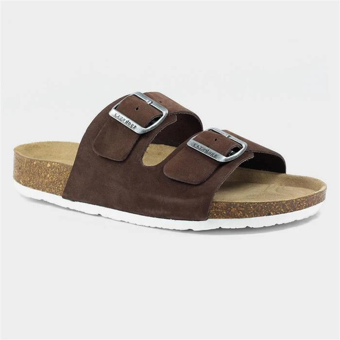 Lazy Dogz Roco Womens Dark Brown Suede Sandal - Image 2