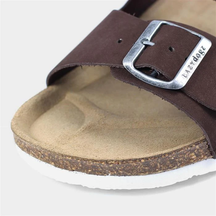 Lazy Dogz Roco Womens Dark Brown Suede Sandal - Image 3