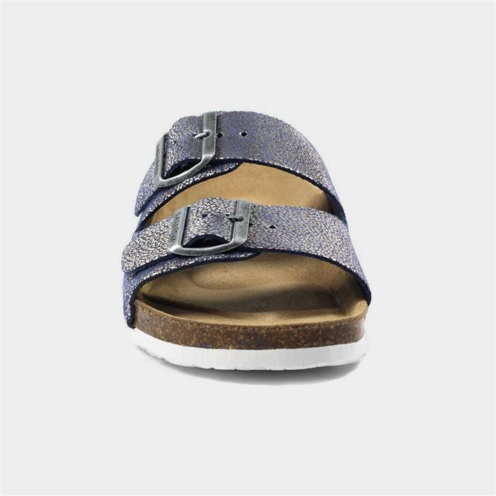 Lazy Dogz Roco Womens Navy Glitter Suede Sandal
