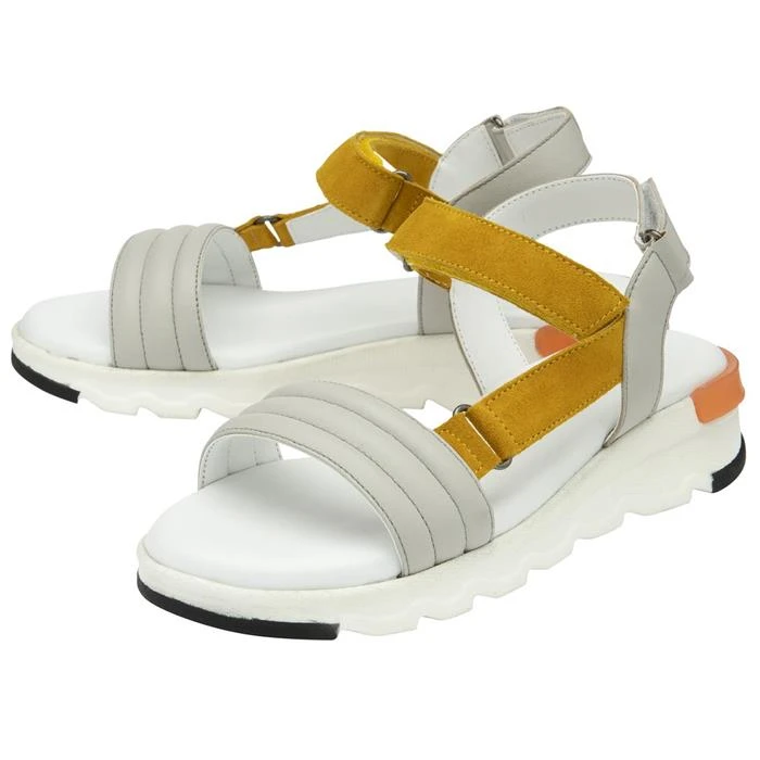Lotus Verena Womens Grey Leather Chunky Sandal