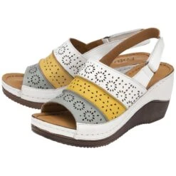 Lotus Neylan Womens White Multi Leather Wedge
