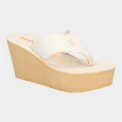 Rocket Dog Diver Womens Cream Wedged Sandal